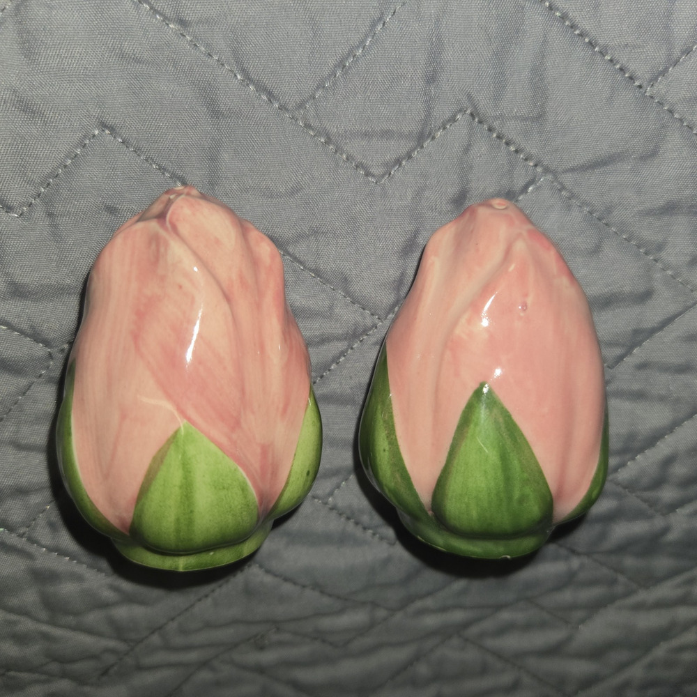 Franciscan DESERT ROSE Rose Bud Salt & Pepper Shaker Set Earthen ware USA